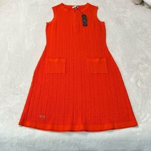 Letoile Sport Orange Textured Knit A-Line Shift Dress NWT Size M